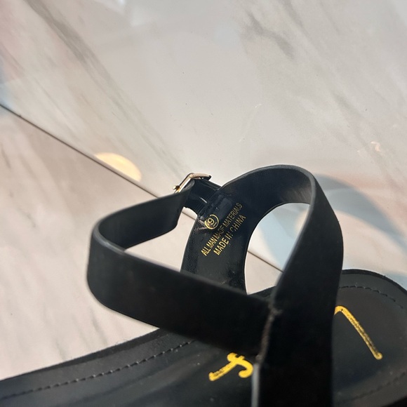 Lulus Espadrilles Sandals Black Platform Size 9 Ankle Strap Adjustable - Picture 5 of 13